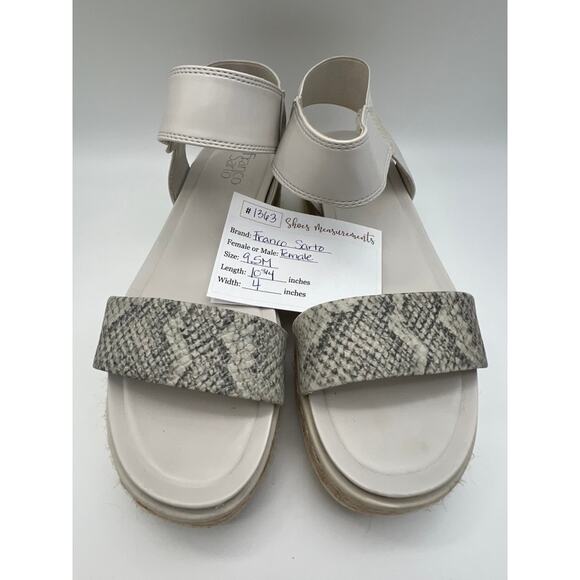 Franco Sarto Tinaka White & Gray Snakeskin Espadrille Sandals Shoes Size 9.5M - Picture 11 of 11